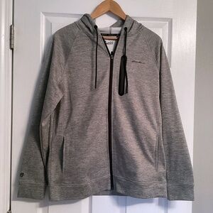 Eddie Bauer Mens Gray FreeDry Full Zip Hoodie Sweatshirt - Large